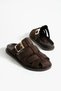 Julia Women's Brown Buckle Detailed Slippers Sandals - 4