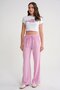 4629 Women's Wide Leg High Waist Viscose Palazzo Pants Pink