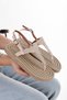 Straw Flip Flops Beaded Powder Color Casual Stylish Women's Sandals