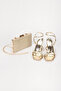 Women's 9 cm Thin Heeled Summer Shoes and Bag Set - 2