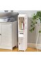 OneDcor Bathroom Corner Cabinet With Doors & Shelves | Thin Freestanding Floor Cabinet For Small Spa - 8