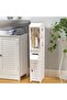 OneDcor Bathroom Corner Cabinet With Doors & Shelves | Thin Freestanding Floor Cabinet For Small Spa - 7