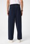 Navy Blue High Waist Relax Fit Pleated Men's Trousers - 4