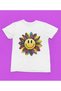 Stil-X Color Sun Printed Crew Neck 100% Cotton Girl's Tshirt White, Yellow, Black, Red