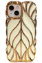 iPhone 15 Case Leaf Pattern Glossy Anti-Knock Silicone Cover