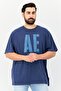 Men Crew Neck Short Sleeve Graphic Print T-Shirt, Faded Navy