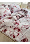 Queen size 6pc duvet cover set featuring a Sakura Dusty Pink print on a white background 200X230cm. - 3