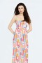 Pastel Printed Open Back Linen Dress - 2