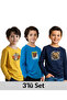 3-Pack Zero Collar Printed Detail Boy's Sweatshirt