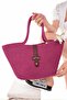 Women's Straw Bag Hand Braided Jute Straw Shoulder Beach Bag - 3