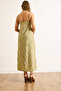 Women's Khaki Strap Adjustable Textured Midi Dress Elb-19002495 - 7
