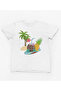 Stil-X Beach Li̇fe Printed Cycling Collar 100% Cotton Girl's Tshirt White,Yellow,Red,Black