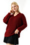 Women's Oversize V-Neck Knitwear Sweater - 2
