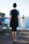 Short Sleeve Semi-Covered Swimsuit 24825 Black - 4