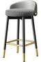 Bar Stools with Backrest Kitchen High Stools with Gold Metal Footrest Round Seat Counter Chair for L