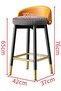 Bar Stools with Backrest Kitchen High Stools with Gold Metal Footrest Round Seat Counter Chair for L - 5