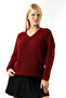 Women's Oversize V-Neck Knitwear Sweater - 5