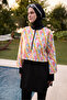 Women's Hijab Soft Wave Printed Full Covered 3 Piece Swimsuit Set - 5