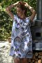 Italian White Boat Neck Low Sleeve Shawl Pattern Casual Linen Woven Dress with Hidden Pocket 100 65 - 6