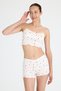 White Heart Patterned Athlete Shorts Set 3406