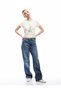 Regular Waist Straight Fit Buttoned Cotton Straight Leg Jean Trousers - Straight Fit Jean