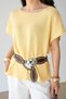 Women's New Season Boat Neck Low Sleeve Linen Knitted Sweater Blouse - 5