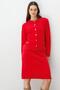 Women's O-Neck Metal Button Aphrodite Short Knitwear Jacket Y.Red