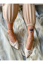 Own Beige Patent Leather Buckle 5 cm Heel Sandals - 7