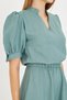 Women's Mint V-Neck Elastic Waist Short Sleeve Flared Dress Arm-25Y001001 - 6
