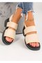 Sandale cu platforma dama bej A112