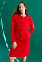 Women's O-Neck Metal Button Aphrodite Short Knitwear Jacket Y.Red - 3