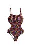 Girl's Geometric Ruffle Side Cut Detailed Swimsuit