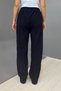 Women's Jacquard Casual Lace-Up Trousers - Dark Blue - 4