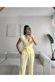 Double Breasted Collar Side Buckle Top Size Lace up Pocket Palazzo Trousers Wrinkle Suit - 4