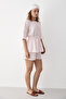 Pink 100% Cotton Back Bow Blouse Shorts Set - 30385 - 4