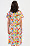 Cotton Women's Short Sleeve Zippered Home Dress, 408200 - 4