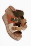 Samina Multi-Colored Double-Striped Wedge Heeled Women's Slippers Opportunity Product - 3