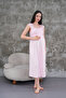 Women's Powder Lace Summer Special Design 100% Cotton Maternity Nightgown - 4