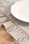 Ruffle Beige Frilly 100% Cotton Raw Linen Runner 50X130 cm - 4