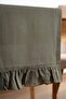 Ruffle Khaki Frilly 100% Cotton Raw Linen Runner 50X130 cm - 6