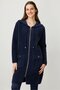 Women's Hooded Pocket Metal Button Aphrodite Knitwear Coat Navy Blue - 2