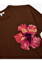 Short Sleeve Crew Neck Comfortable Fit Cotton Hibiscus Printed T-Shirt - 5
