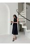 Black Crew Neck Midi Sleeveless Midi Dress - 2