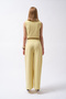 Side Button Asymmetrical Linen Yellow Vest - 6