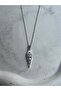 Elegant Baguette Stone Silver Color End Detail Necklace - 3
