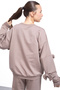 Brown Slit Leg Bow Detailed Girl's 2-Piece Tracksuit Set 21211 - 5