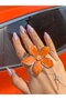 Orange Floral Grace Ring and Bracelet Set - 3
