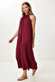 Halter Neckline Summer Long Dress Lfg0011 Bordo - 2