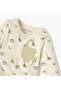 Dino Print Closed Feet Sleepsuit with Button Closure - 3