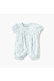 Floral Print Romper with Round Neck and Short Sleeves